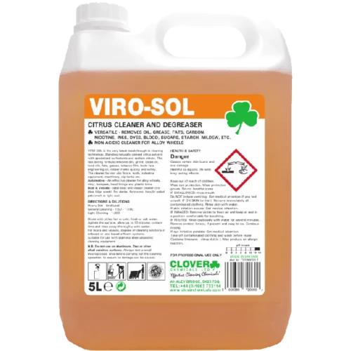Viro-Sol Citrus Cleaner and Degreaser in 5L container