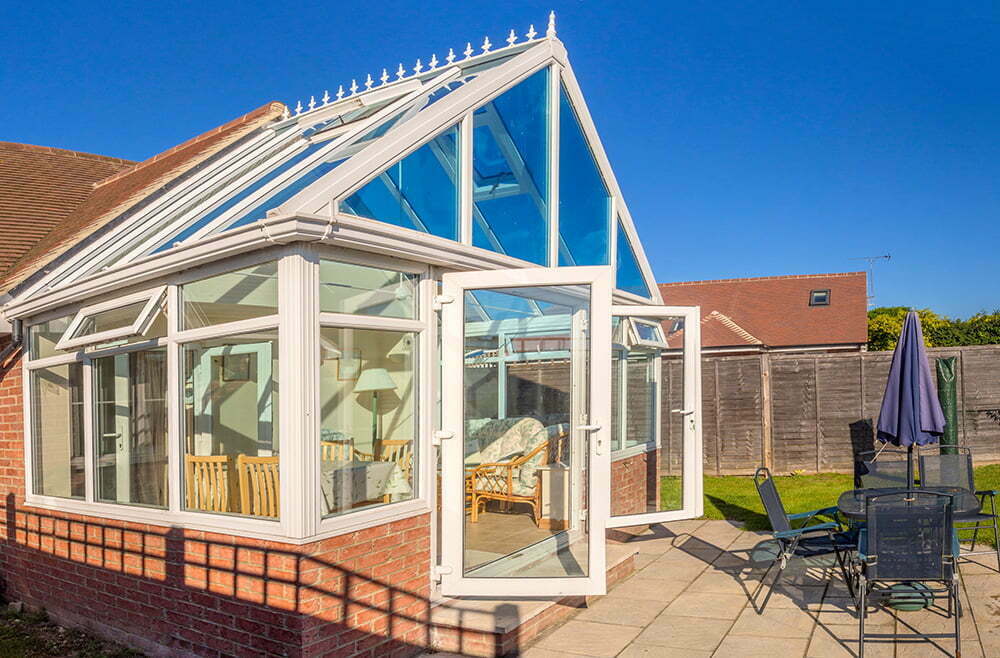 a recently cleaned conservatory roof